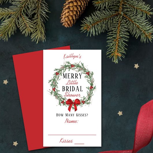 リトルメリークリスマスブライダルシャワーキスゲーム エンクロージャーカード