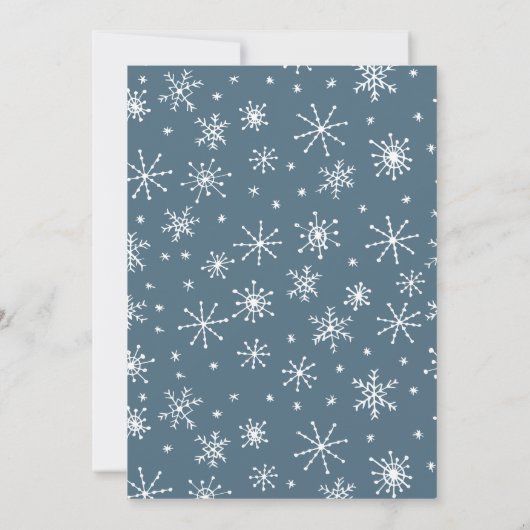 リトルメリークリスマスブルー格言雪片 カード (裏面)