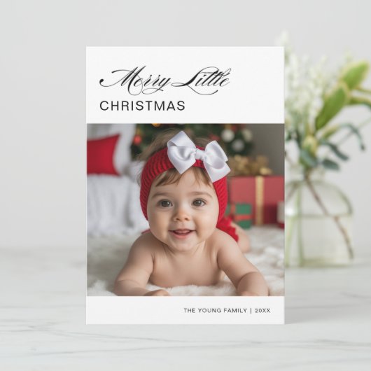 リトルメリークリスマスベビーファミリーホリデーカード シーズンカード (スタンド正面)