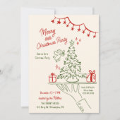 リトルメリークリスマスホリデーパーティハンドドロッド 案内状 (正面)