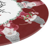 リトルメリークリスマスレッドグレー格言サンタ帽子 カッティングボード (角)