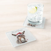 リトルメリークリスマスロバカスタムー ガラスコースター (アングル)