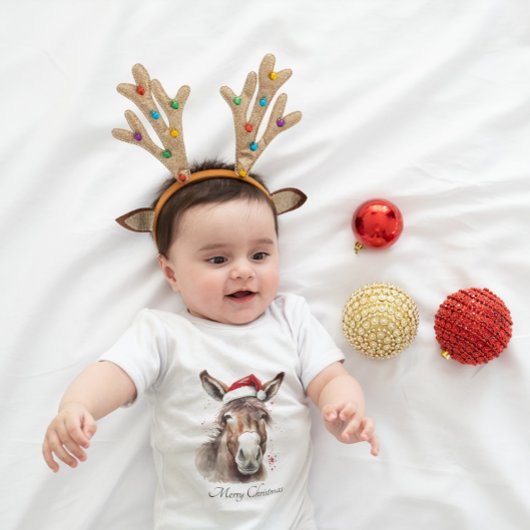 リトルメリークリスマスロバカスタムー ベビーボディスーツ