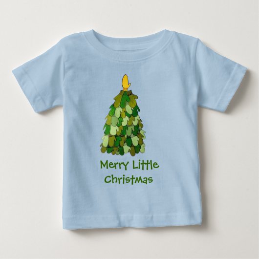 リトルメリークリスマス乳児クリーパー ベビーTシャツ (正面)