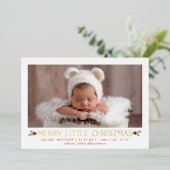 リトルメリークリスマス新生児フォイルホリデーカード 箔シーズンカード (立ち正面)
