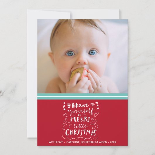 リトルメリークリスマス新生児写真 シーズンカード (正面)