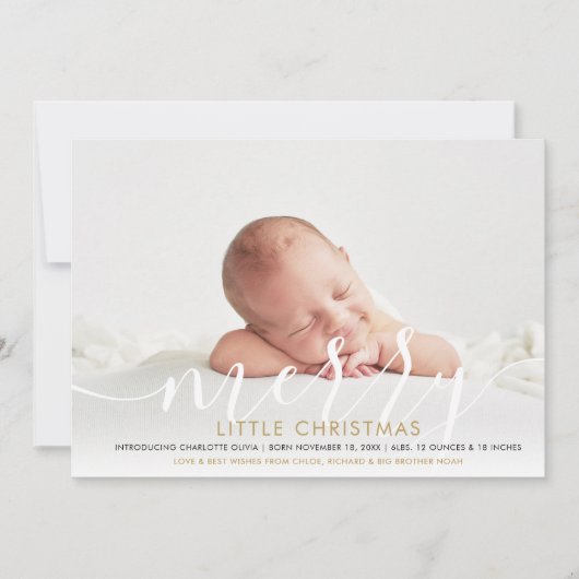 リトルメリークリスマス新生児4フォト誕生 案内状 (正面)