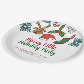 リトルメリークリスマス誕生日カスタム ペーパープレート (アングル)