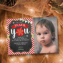 リトルメリークリスマス誕生日写真 サンキューカード