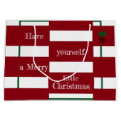 "リトルメリークリスマス"大きな光沢のある抱き枕 ラージペーパーバッグ (正面)