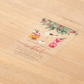 リトルメリーコックテイルホリデーパーティー アクリル招待状 (レイダウン)