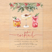 リトルメリーコックテイルホリデーパーティー アクリル招待状 (正面)