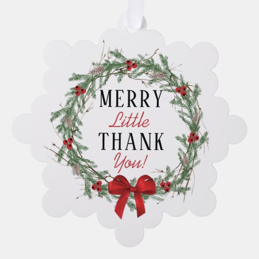 リトルメリーサンキュークリスマスブライダルシャワー オーナメントカード (正面)
