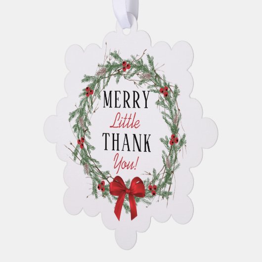 リトルメリーサンキュークリスマスブライダルシャワー オーナメントカード (左)