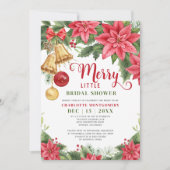 リトルメリーブライダルシャワークリスマスポインセチア 招待状 (正面)