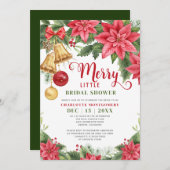リトルメリーブライダルシャワークリスマスポインセチア 招待状 (正面/裏面)
