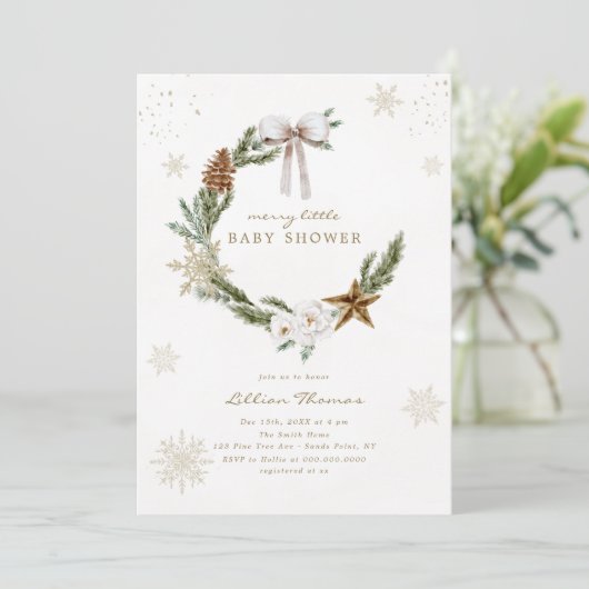 リトルメリーベビーシャワーニュートラルボウリース 招待状 (スタンド正面)