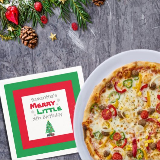 リトルメリー誕生日ナプキンス スタンダードカクテルナプキン