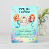 リトルメルメイドアンダーザシー誕生日招待状 招待状 (スタンド正面)