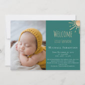 リトルモダンサンシャイン生まれたばかりのフォトコラージュ誕生 案内状 (正面)