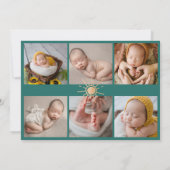 リトルモダンサンシャイン生まれたばかりのフォトコラージュ誕生 案内状 (裏面)