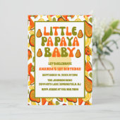 リトルモダンパパヤベビーパパヤファースト誕生日 招待状 (スタンド正面)