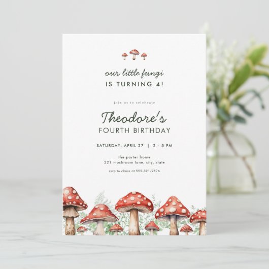 リトルモビシャリーキノコ誕生日招待状 招待状 (スタンド正面)