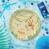 リトルモンキーぶら下がった誕生日アウト ペーパープレート (パーティー)