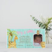 リトルモンキーガールベビー誕生のお知らせ 案内状 (スタンド正面)