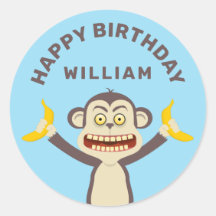 リトルモンキークラシックラウンドステッカー