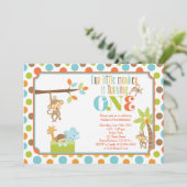 リトルモンキージャングルアニマルズ最初の誕生日インビタ 招待状 (スタンド正面)