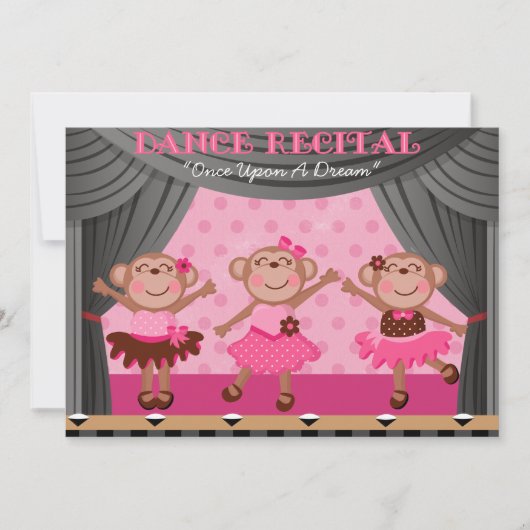 リトルモンキーズダンスリサイタル招待状 招待状 (正面)