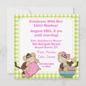 リトルモンキーズ誕生日スリープバー招待状 招待状 (裏面)