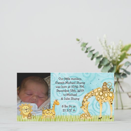 リトルモンキーボーイベイビー誕生のお知らせ 案内状 (スタンド正面)