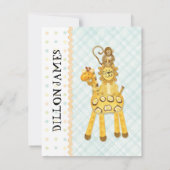 リトルモンキーボーイベビー誕生のお知らせ3 招待状 (裏面)