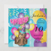 リトルモンキー子供の誕生日パーティー 招待状 (正面)