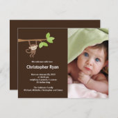 リトルモンキー男の赤ちゃん誕生写真のお知らせ 案内状 (正面/裏面)