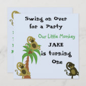 リトルモンキー誕生日招待状 招待状 (正面/裏面)