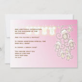 リトルモンキー赤ちゃん女の子シャワー招待状 招待状 (裏面)