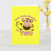 リトルモンキー2ndバースデーガールカード カード (黄色い花)