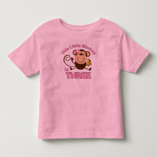 リトルモンキー3rdバースデーガール トドラーTシャツ