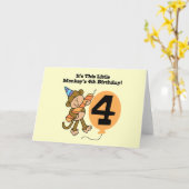リトルモンキー4th誕生日Tシャツとギフト カード (黄色い花)