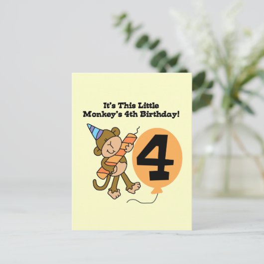 リトルモンキー4th誕生日Tシャツとギフト ポストカード (スタンド正面)