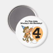 リトルモンキー4th誕生日Tシャツとギフト マグネット (正面/裏面)