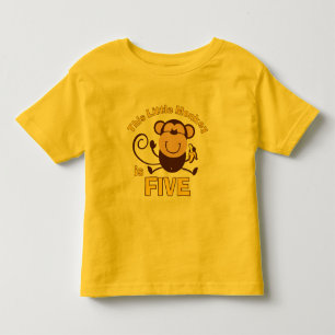 リトルモンキー5th誕生日ボーイ トドラーTシャツ