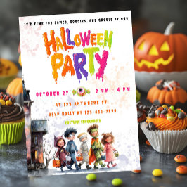 リトルモンスタズナイトアウト招待状フラットカード