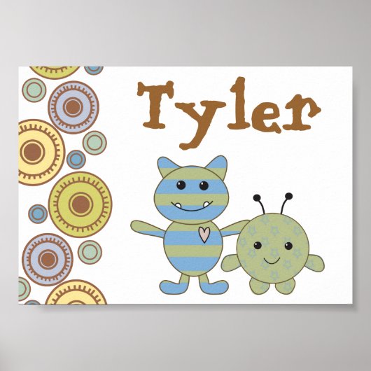 リトルモンスタパーソナライズされたーズ名写真 ポスター (正面)