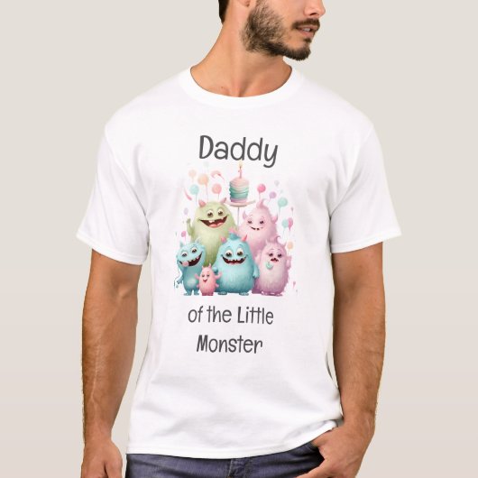 リトルモンスターのパパ お誕生日おめでとう Tシャツ (正面)