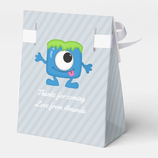 リトルモンスターをテーマにしたバースデーパーティーゲストのお願い フェイバーボックス (裏面サイド)