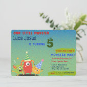 リトルモンスターをテーマにした誕生日パーティーの招待状です 招待状 (スタンド正面)